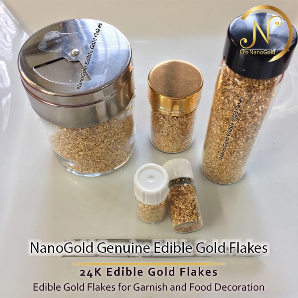 Edible Gold Flakes for Garnish and Food Decoration 